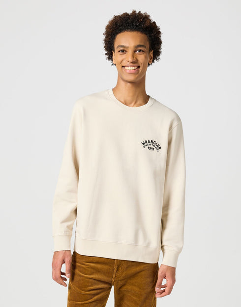 Wrangler Men's Cactus Crewneck Sweatshirt In Vintage White