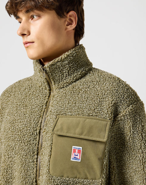 Wrangler Men's Casey Shearling Jacket In Ivy Green
