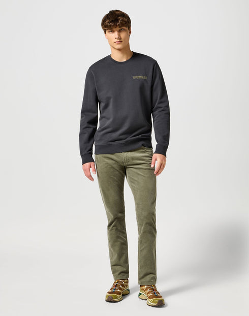 Wrangler Men's Crew Neck Sweatshirt In Faded Black