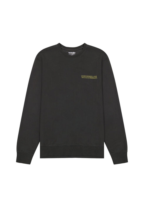 Wrangler Men's Crew Neck Sweatshirt In Faded Black