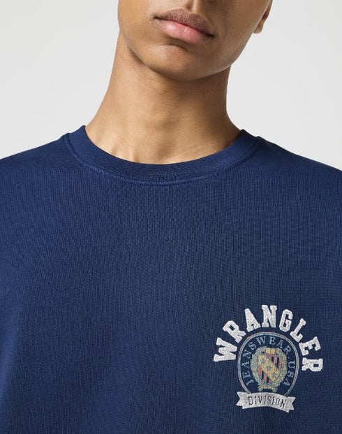 Wrangler Men's Crewneck Sweat Shirt In Navy