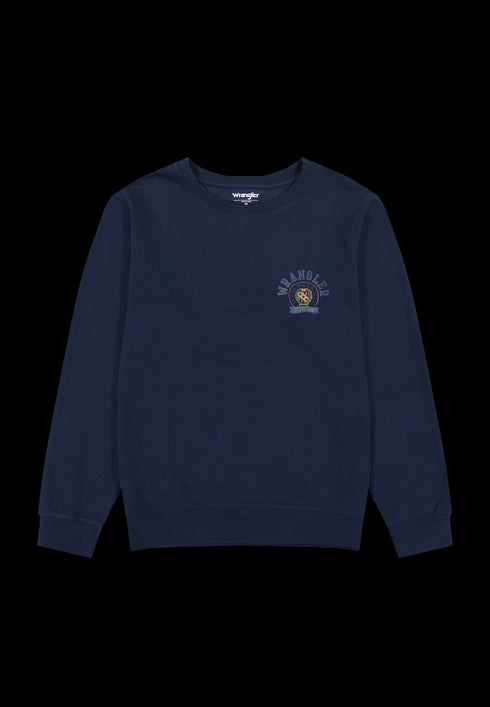 Wrangler Men's Crewneck Sweat Shirt In Navy