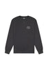 Wrangler Men's Embroidery Crew Neck Sweatshirt In Faded Black