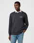 Wrangler Men's Embroidery Crew Neck Sweatshirt In Faded Black