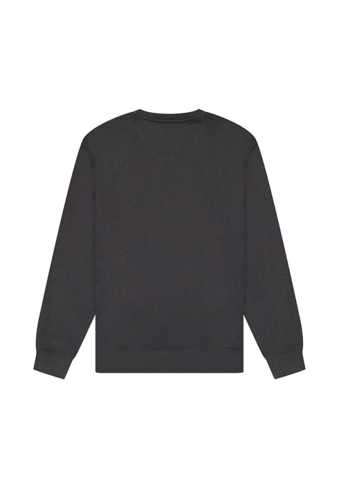 Wrangler Men's Embroidery Crew Neck Sweatshirt In Faded Black - Rodeo In