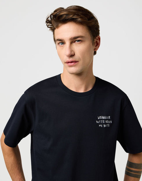 Wrangler Men's Embroidery T-Shirt in Black - Rodeo In