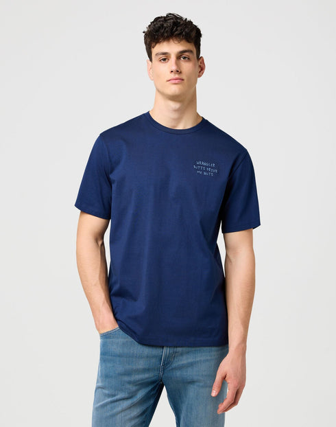 Wrangler Men's Embroidery T-Shirt in Navy - Rodeo In