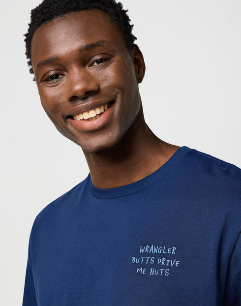 Wrangler Men's Embroidery T-Shirt in Navy - Rodeo In