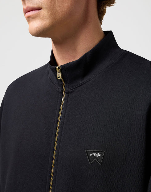 Wrangler Men's Funnel Neck Zip Sweatshirt in Black
