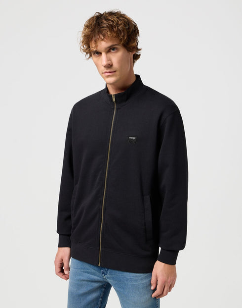 Wrangler Men's Funnel Neck Zip Sweatshirt in Black