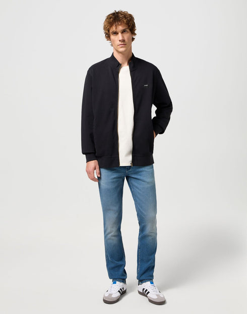 Wrangler Men's Funnel Neck Zip Sweatshirt in Black