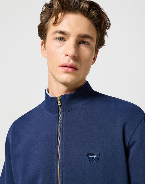 Wrangler Men's Funnel Neck Zip Sweatshirt in Navy