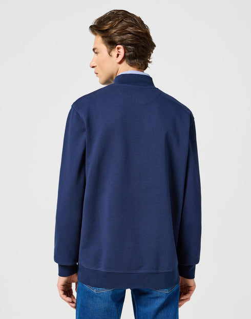 Wrangler Men's Funnel Neck Zip Sweatshirt in Navy