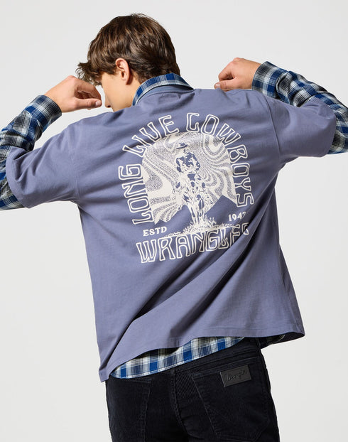 Wrangler Men's Graphic Cowboys T-Shirt In Grisaille