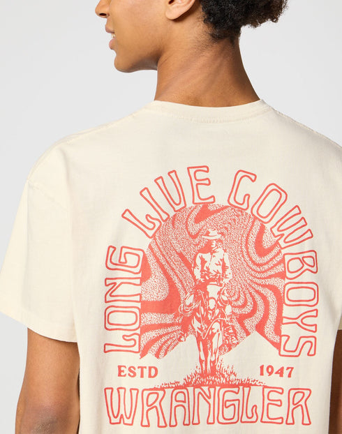 Wrangler Men's Graphic Cowboys T-Shirt In Vintage white