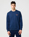 Wrangler Men's Graphic Crew Neck Sweatshirt in Black Iris - Rodeo In