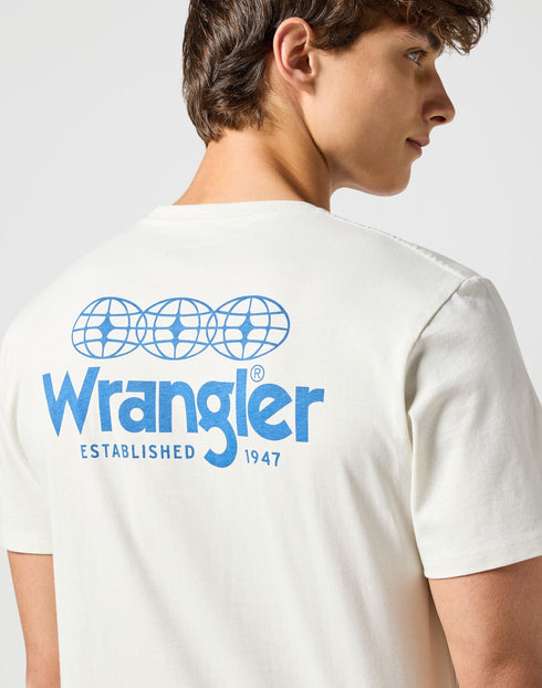 Wrangler Men's Graphic Globe T-Shirt In Vintage White