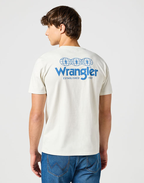 Wrangler Men's Graphic Globe T-Shirt In Vintage White