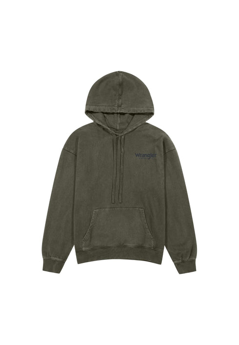 Wrangler Men's Graphic Hoodie In Dusty Olive