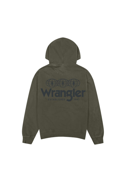 Wrangler Men's Graphic Hoodie In Dusty Olive