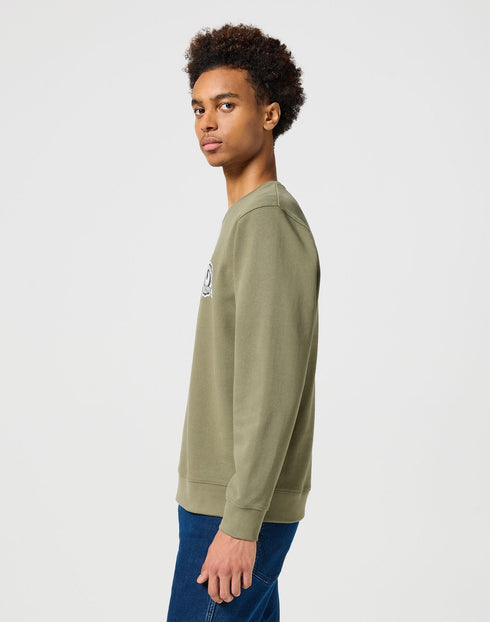 Wrangler Men's Graphic Sweatshirt In Dusty Olive