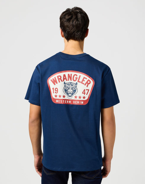 Wrangler Men's Graphic Tiger T-Shirt In Navy - Rodeo In