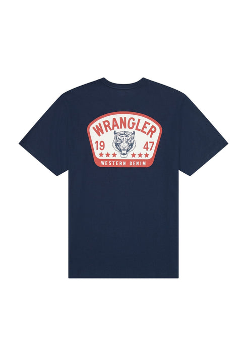 Wrangler Men's Graphic Tiger T-Shirt In Navy - Rodeo In