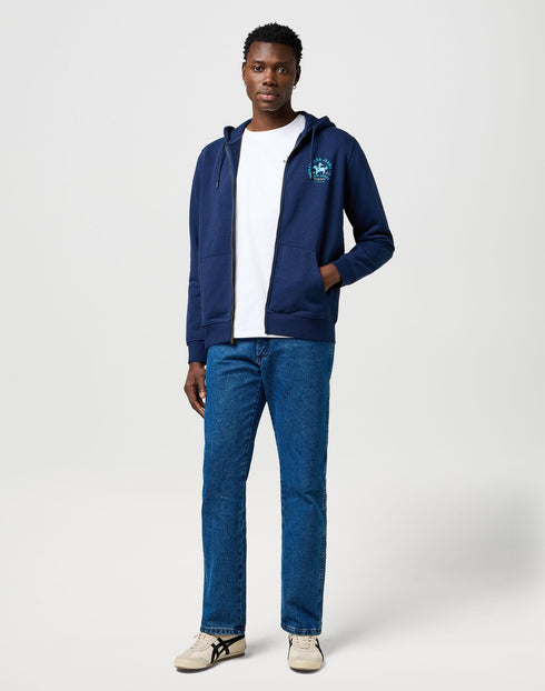 Wrangler Men's Graphic Zip Hoodie In Navy
