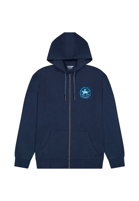 Wrangler Men's Graphic Zip Hoodie In Navy