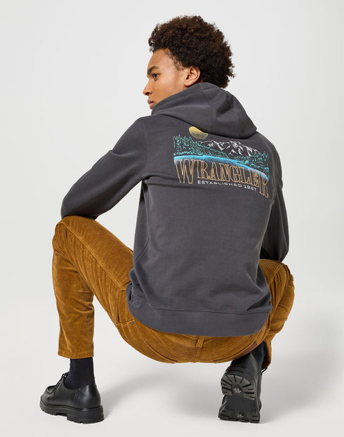 Wrangler Men's Hoodie In Faded Black