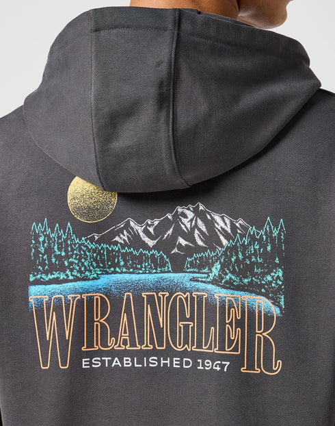 Wrangler Men's Hoodie In Faded Black