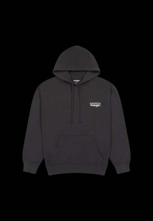 Wrangler Men's Hoodie in Faded Black