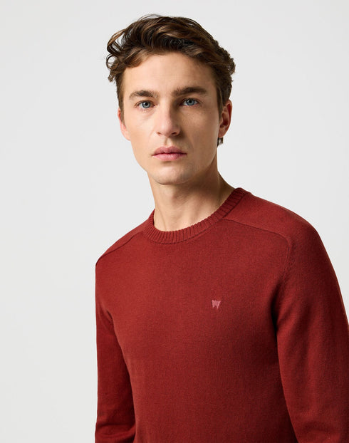 Wrangler Men's Knit Sweater In Fired Brick