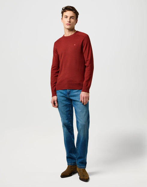 Wrangler Men's Knit Sweater In Fired Brick - Rodeo In