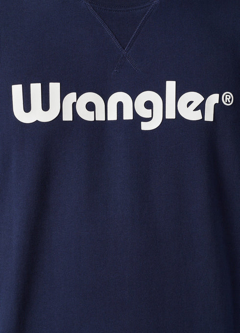 Wrangler Men's Logo Crew Sweatshirt In Navy