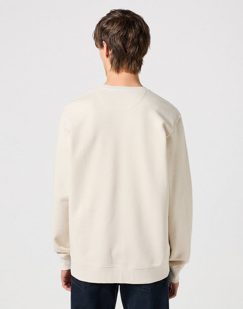 Wrangler Men's Logo Crew Sweatshirt In Vintage White