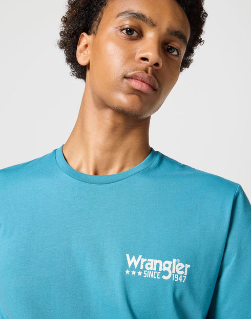 Wrangler Men's Logo Stars T-Shirt In Storm Blue