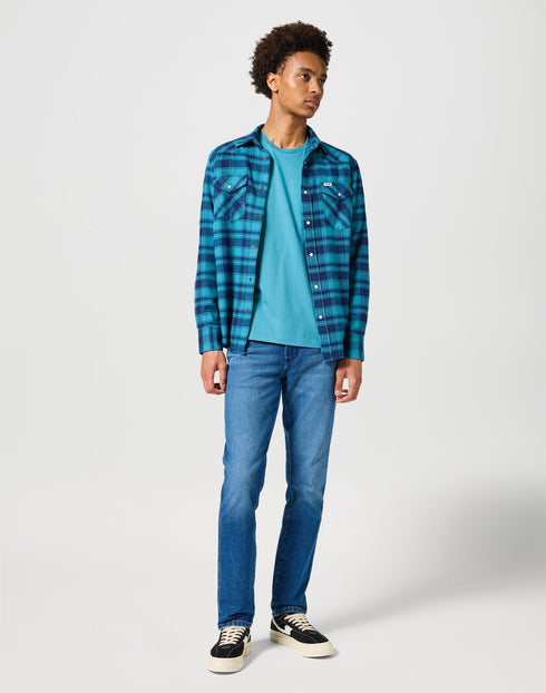 Wrangler Men's Logo Stars T-Shirt In Storm Blue