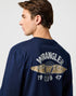 Wrangler Men's Long Sleeve Americana T-Shirt In Navy - Rodeo In