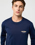 Wrangler Men's Long Sleeve Americana T-Shirt In Navy - Rodeo In