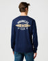 Wrangler Men's Long Sleeve Americana T-Shirt In Navy - Rodeo In