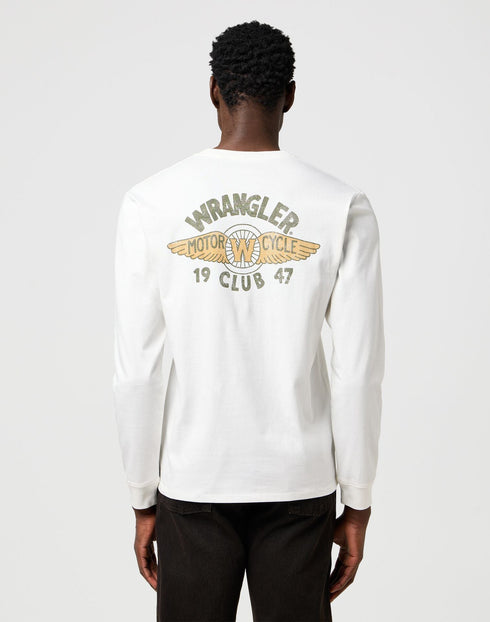 Wrangler Men's Long Sleeve Americana T-Shirt In Worn White