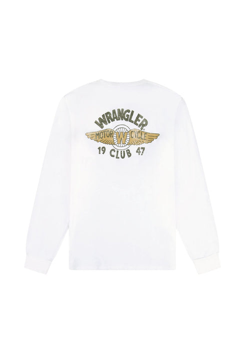 Wrangler Men's Long Sleeve Americana T-Shirt In Worn White