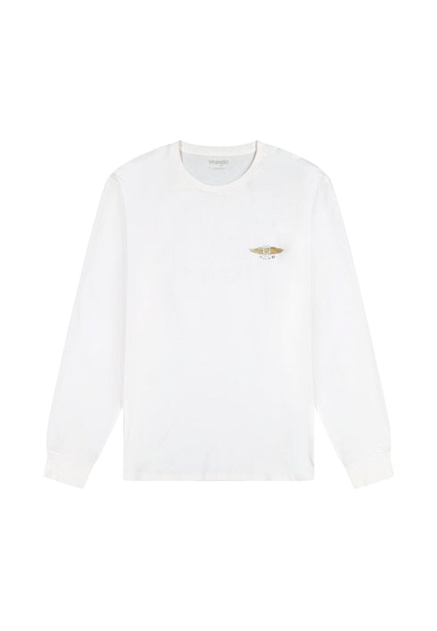 Wrangler Men's Long Sleeve Americana T-Shirt In Worn White