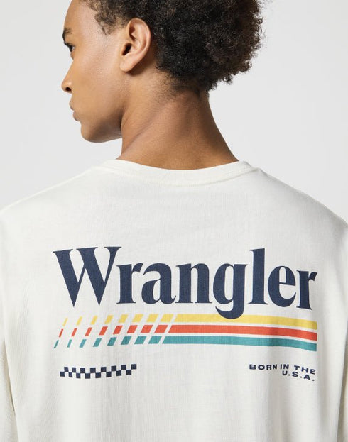 Wrangler Men's Long Sleeve Graphic T-Shirt In Vintage White