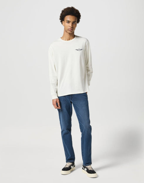 Wrangler Men's Long Sleeve Graphic T-Shirt In Vintage White