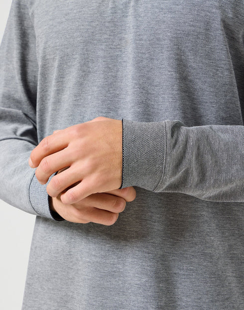 Wrangler Men's Long Sleeve Refined Polo T-Shirt In Black