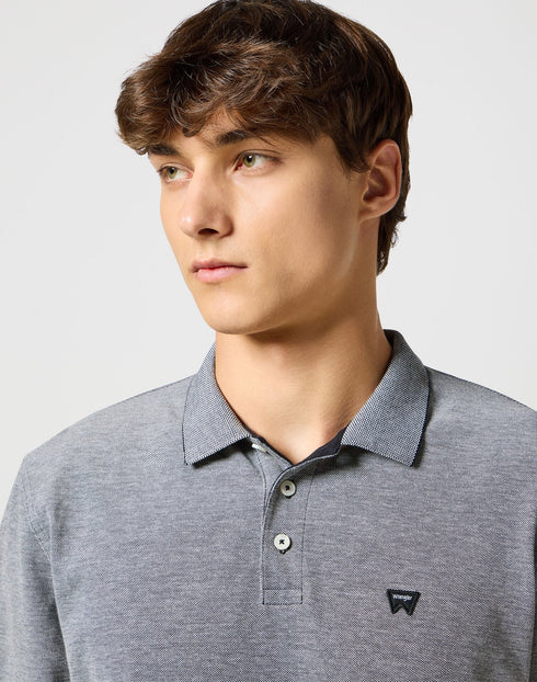 Wrangler Men's Long Sleeve Refined Polo T-Shirt In Black