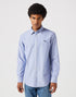 Wrangler Men's Long Sleeve Shirt In Oxford Blue - Rodeo In