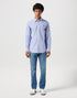 Wrangler Men's Long Sleeve Shirt In Oxford Blue - Rodeo In